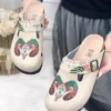 Ciabatte tipo sabot da donna fatte a mano con plantare ortopedico in vera Δέρμα 10157RA Ορθοπεδικά σαμπό 6