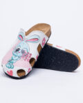 Μπλέe Bunny Γυναικείες ανατομικές παντόφλες σαμπό με σχεδια /