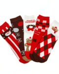 Colorful Christmas Set Σετ από 5 ζευγάρια κάλτσες με σχέδια /