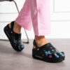 Μαύρα γυναικεία σαμπό εργασίας με πλατφόρμα από οικολογικό δέρμα Σαμπό εργασίας με πλατφόρμα Μονοχρώμα 6