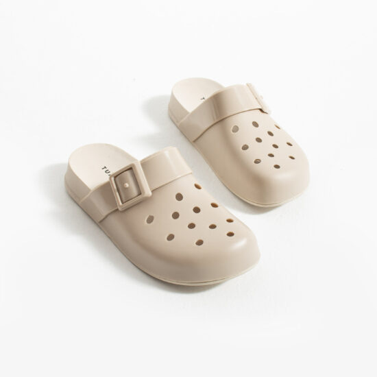 Nude γυναικείες λαστιχένιες παντόφλες τύπου clogs /