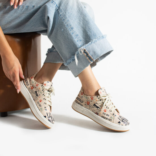Γυναικεία δερμάτινα ανατομικά sneakers /