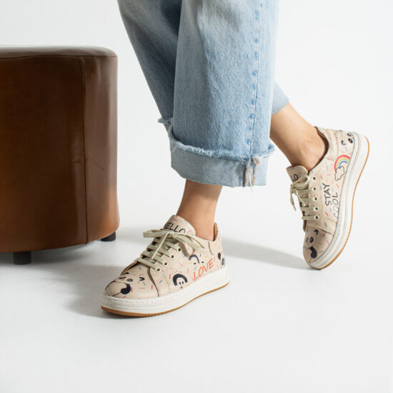 Γυναικεία δερμάτινα ανατομικά sneakers Sneakers γυναικεία πολύχρωμα 2 Alternative view of Γυναικεία δερμάτινα ανατομικά sneakers