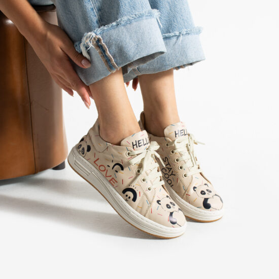 Γυναικεία δερμάτινα ανατομικά sneakers /