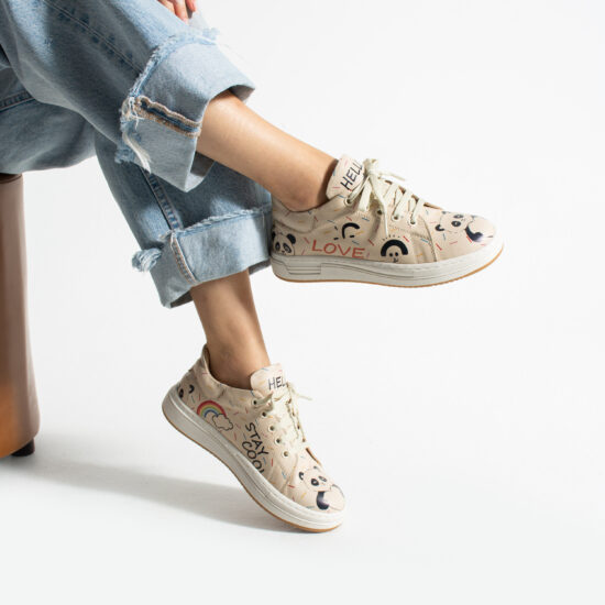 Γυναικεία δερμάτινα ανατομικά sneakers /