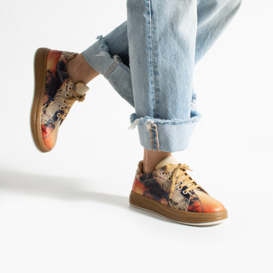 Γυναικεία δερμάτινα ανατομικά sneakers /