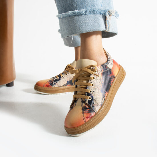 Γυναικεία δερμάτινα ανατομικά sneakers /