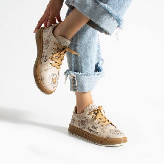 Γυναικεία δερμάτινα ανατομικά sneakers /