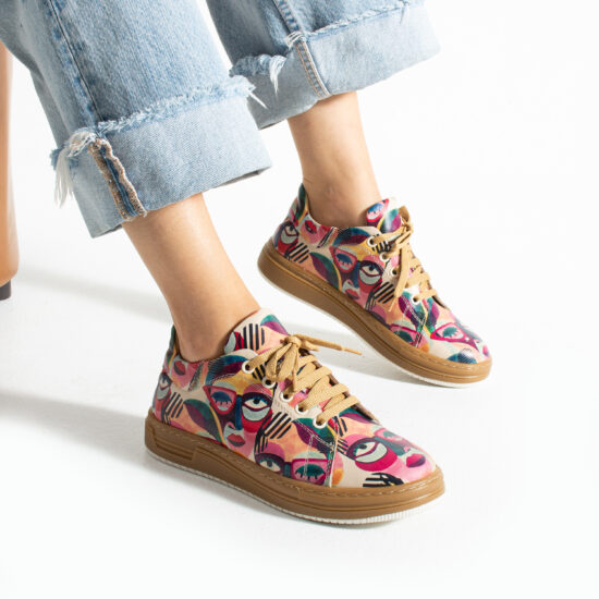 Γυναικεία δερμάτινα ανατομικά sneakers Sneakers γυναικεία πολύχρωμα 2 Alternative view of Γυναικεία δερμάτινα ανατομικά sneakers