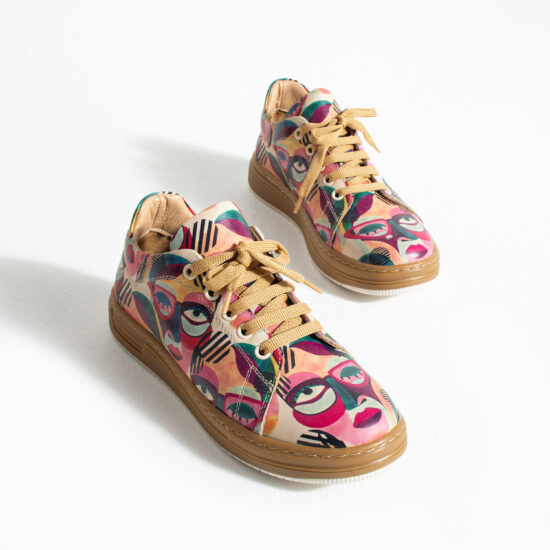 Γυναικεία δερμάτινα ανατομικά sneakers /