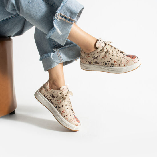 Γυναικεία δερμάτινα ανατομικά sneakers /
