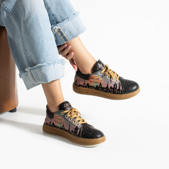 Γυναικεία δερμάτινα ανατομικά sneakers Sneakers γυναικεία πολύχρωμα 2 Alternative view of Γυναικεία δερμάτινα ανατομικά sneakers