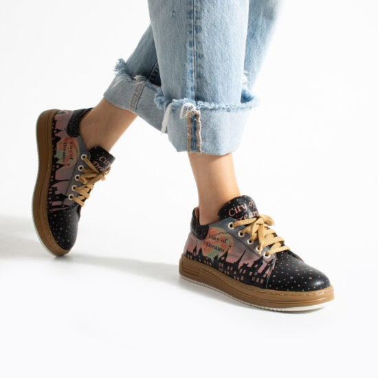 Γυναικεία δερμάτινα ανατομικά sneakers /