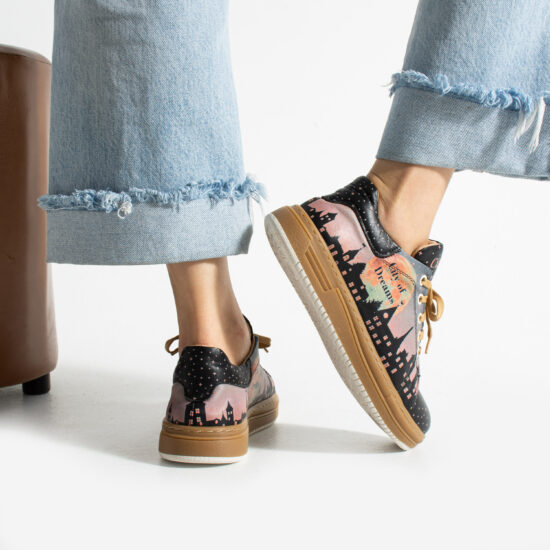 Γυναικεία δερμάτινα ανατομικά sneakers /