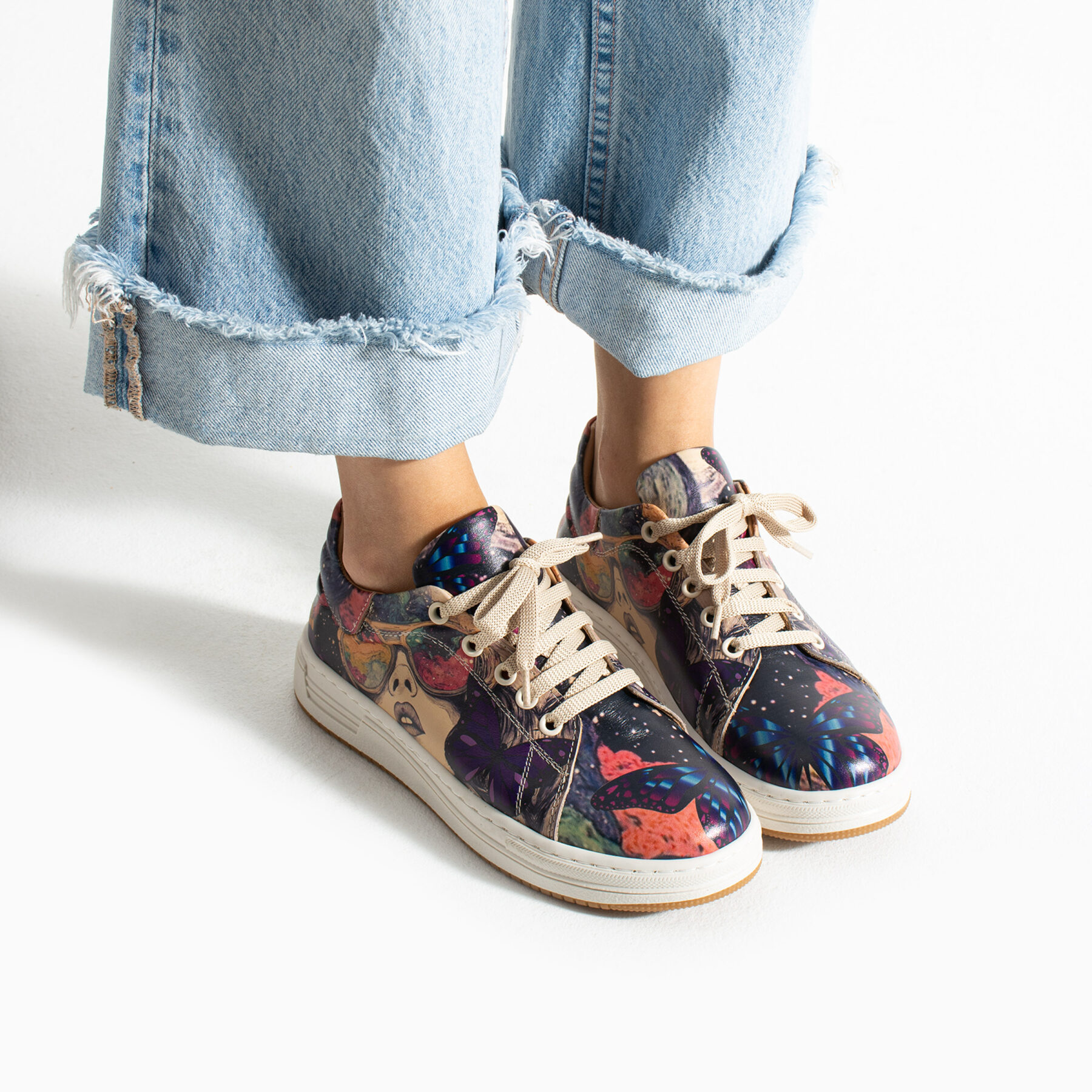 Γυναικεία δερμάτινα ανατομικά sneakers
