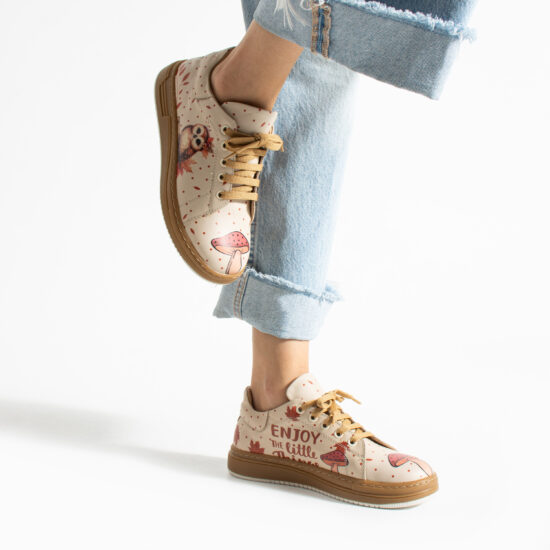Γυναικεία δερμάτινα ανατομικά sneakers /