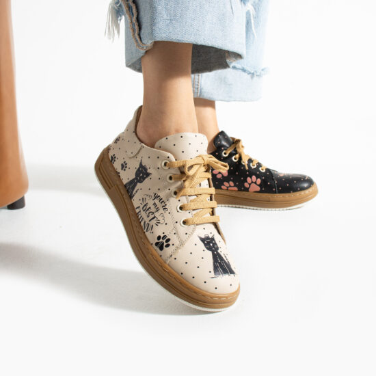 Γυναικεία δερμάτινα ανατομικά sneakers /