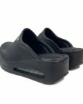 Comfort Black Μαύρα γυναικεία σαμπό εργασίας με πλατφόρμα από οικολογικό δέρμα /