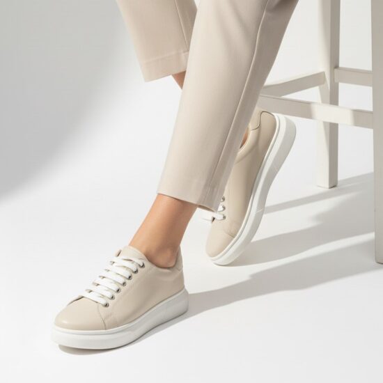 Μπεζ γυναικεία sneakers από φυσικό δέρμα, ελαφριά και άνετα Sneakers γυναικεία πολύχρωμα Μπεζ γυναικεία sneakers από φυσικό δέρμα, ελαφριά και άνετα