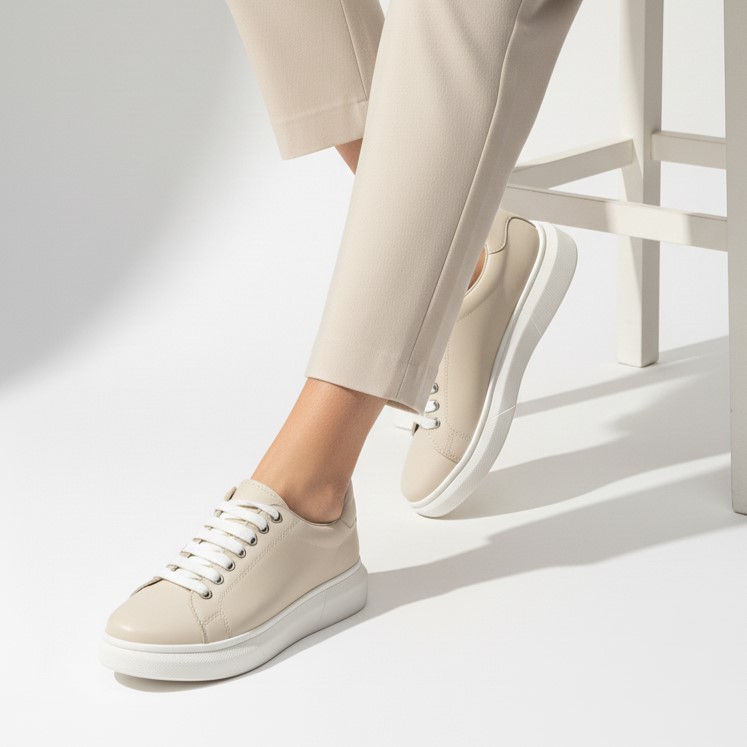 Μπεζ γυναικεία sneakers από φυσικό δέρμα, ελαφριά και άνετα Sneakers γυναικεία πολύχρωμα 11 Μπεζ γυναικεία sneakers από φυσικό δέρμα, ελαφριά και άνετα