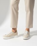 Timeless Crème Μπεζ γυναικεία sneakers από φυσικό δέρμα, ελαφριά και άνετα /