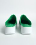 Comfort Green Πράσινα γυναικεία σαμπό εργασίας με πλατφόρμα από οικολογικό δέρμα /