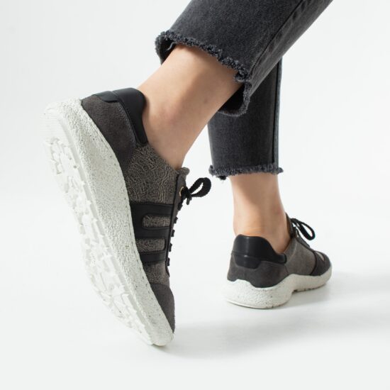 Γυναικεία παπούτσια barefoot με φαρδύ μπροστινό μέρος - Graphite /