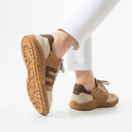Γυναικεία παπούτσια barefoot με φαρδύ μπροστινό μέρος - Honey /