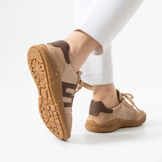 Γυναικεία παπούτσια barefoot με φαρδύ μπροστινό μέρος - Almond /