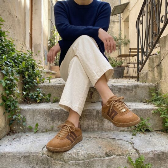 Γυναικεία παπούτσια barefoot με φαρδύ μπροστινό μέρος - Caramel /