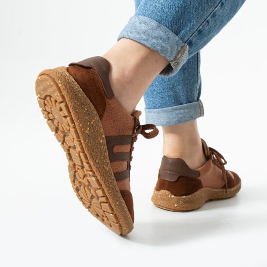 Γυναικεία παπούτσια barefoot με φαρδύ μπροστινό μέρος - Terracotta /
