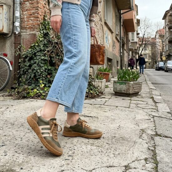 Γυναικεία παπούτσια barefoot με φαρδύ μπροστινό μέρος - Forest /