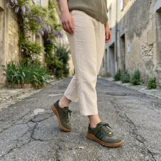 Γυναικεία παπούτσια barefoot με φαρδύ μπροστινό μέρος - Olive /
