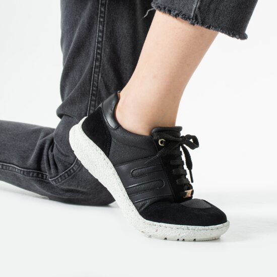 Γυναικεία παπούτσια barefoot με φαρδύ μπροστινό μέρος - Onyx /