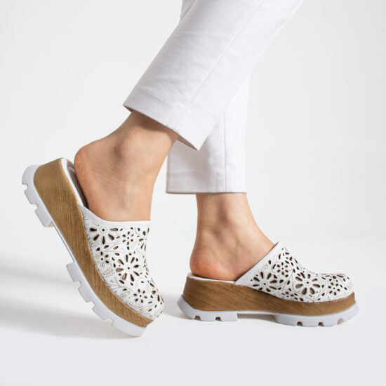 Γυναικεία Imara Bloom White от Естествена кожа