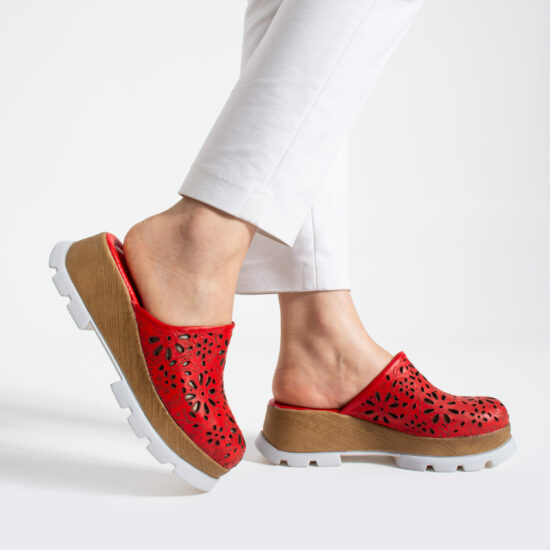 Γυναικεία Imara Flora Red от Естествена кожа