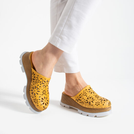Γυναικεία Imara Flora Ochre от Естествена кожа