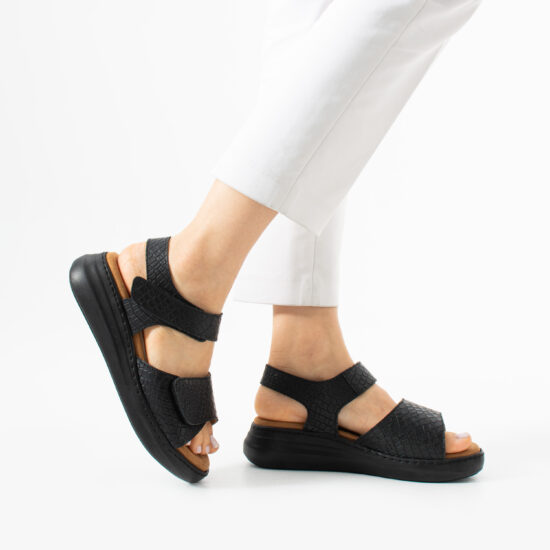 Γυναικεία Marea Croco Black от Естествена кожа